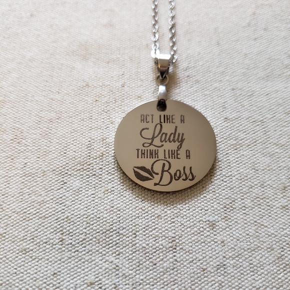 "Act .. Lady Think ... Boss" Pendant Necklace - Picture 4 of 7